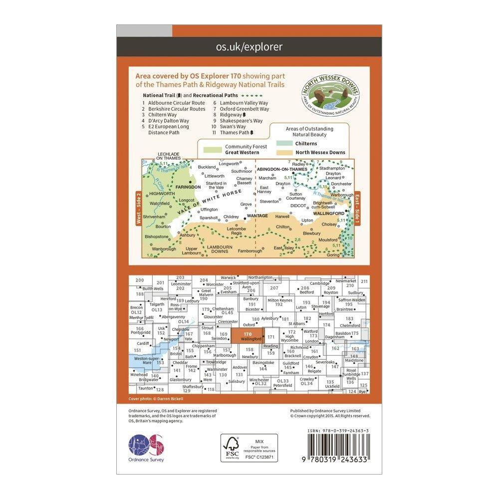 Explorer 170 Abingdon, Wantage & Vale of White Horse Map With Digital Version