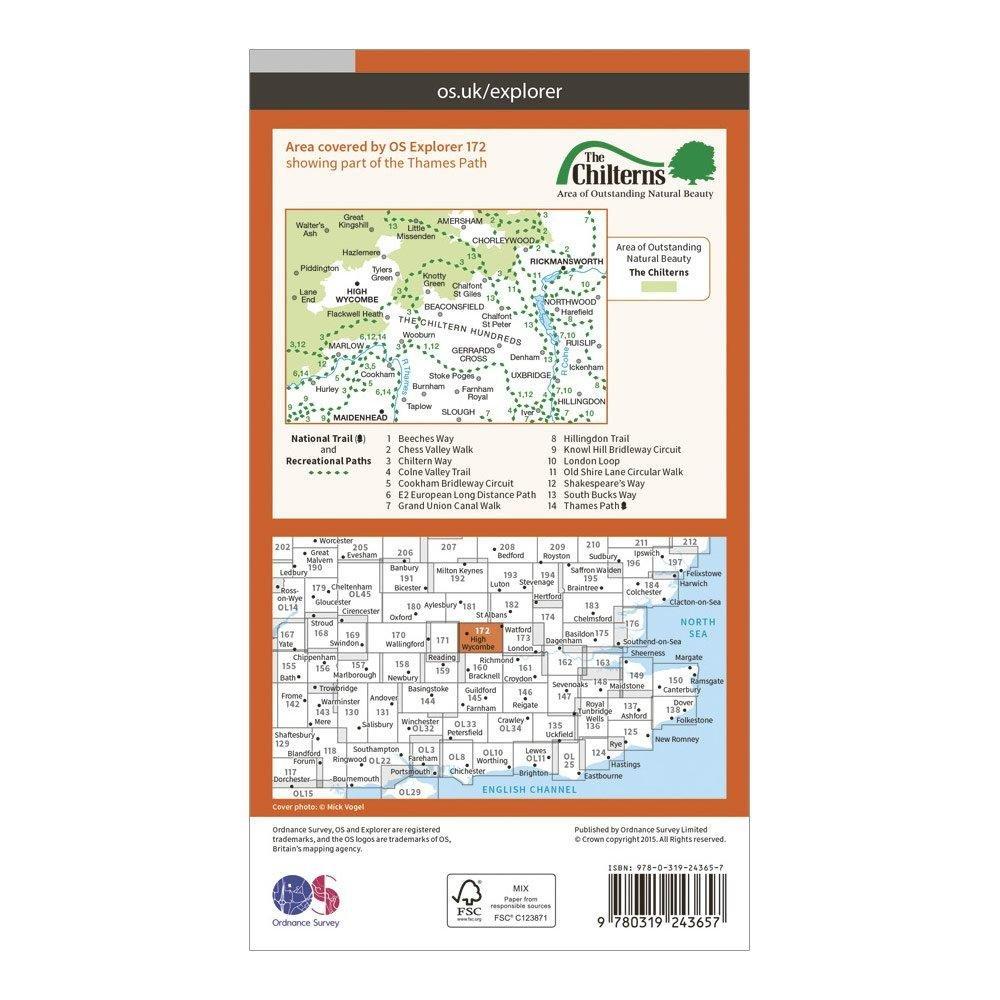 Explorer 172 Chiltern Hills East Map With Digital Version