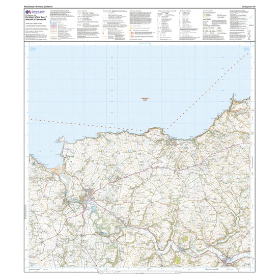 Explorer 198 Cardigan & New Quay, Aberaeron Map With Digital Version