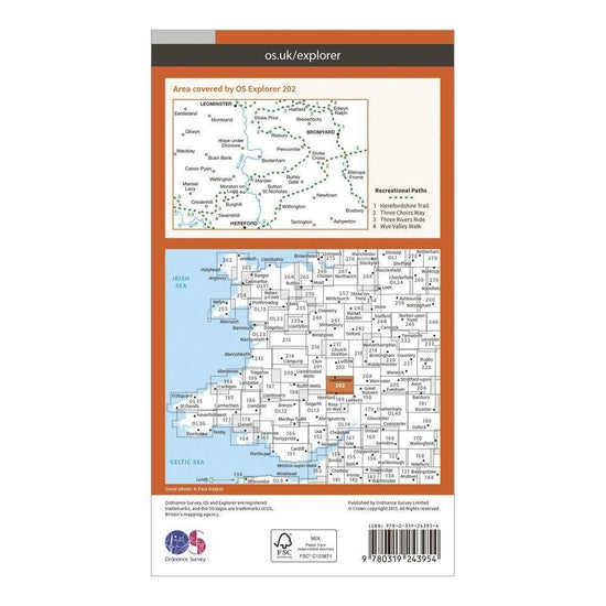 Explorer 202 Leominster & Bromyard Map With Digital Version