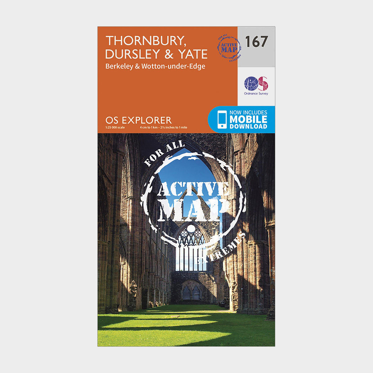 Explorer 167 Thornbury, Dursley & Yate Active Map With Digital Version