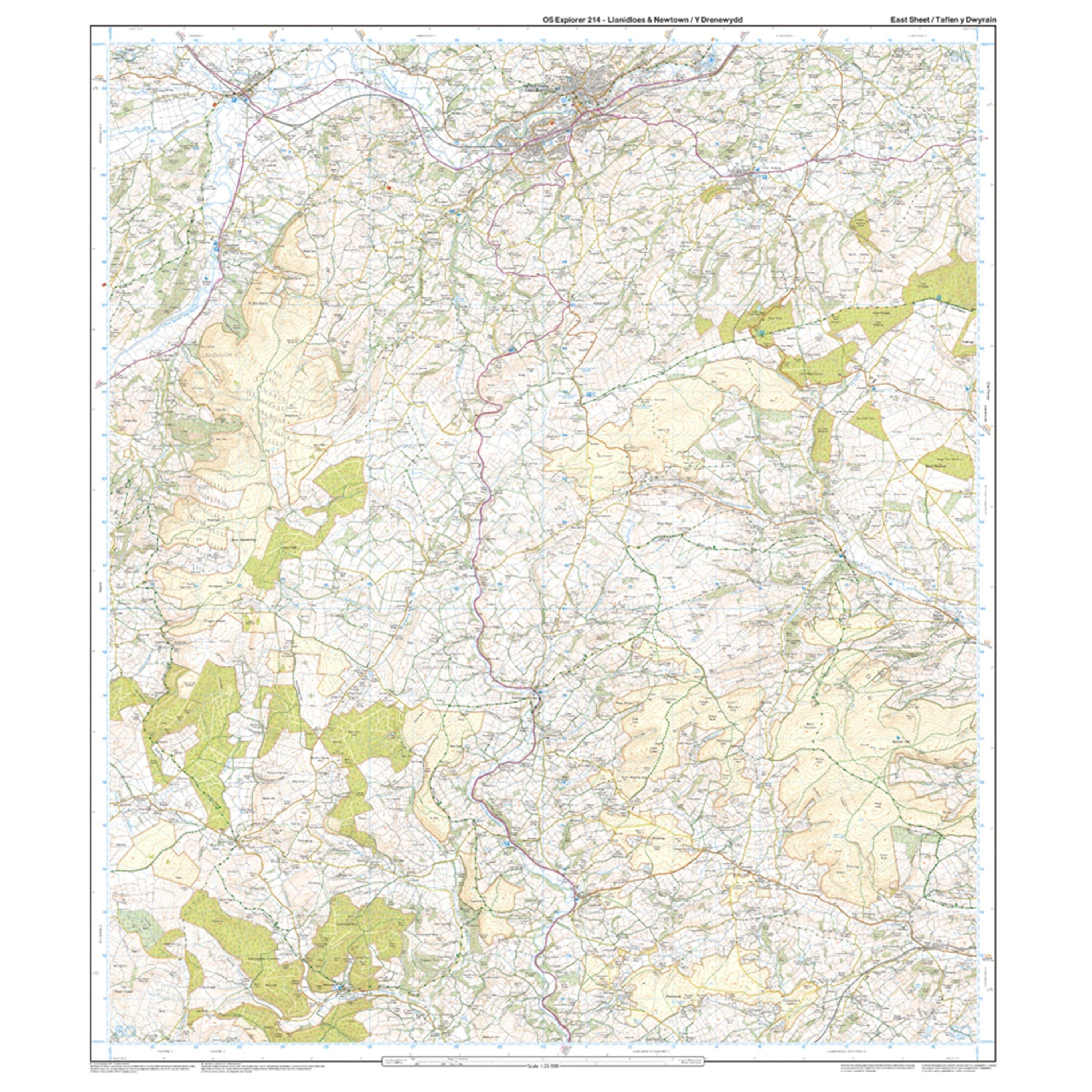 Explorer 214 Llanidloes & Newtown Map With Digital Version