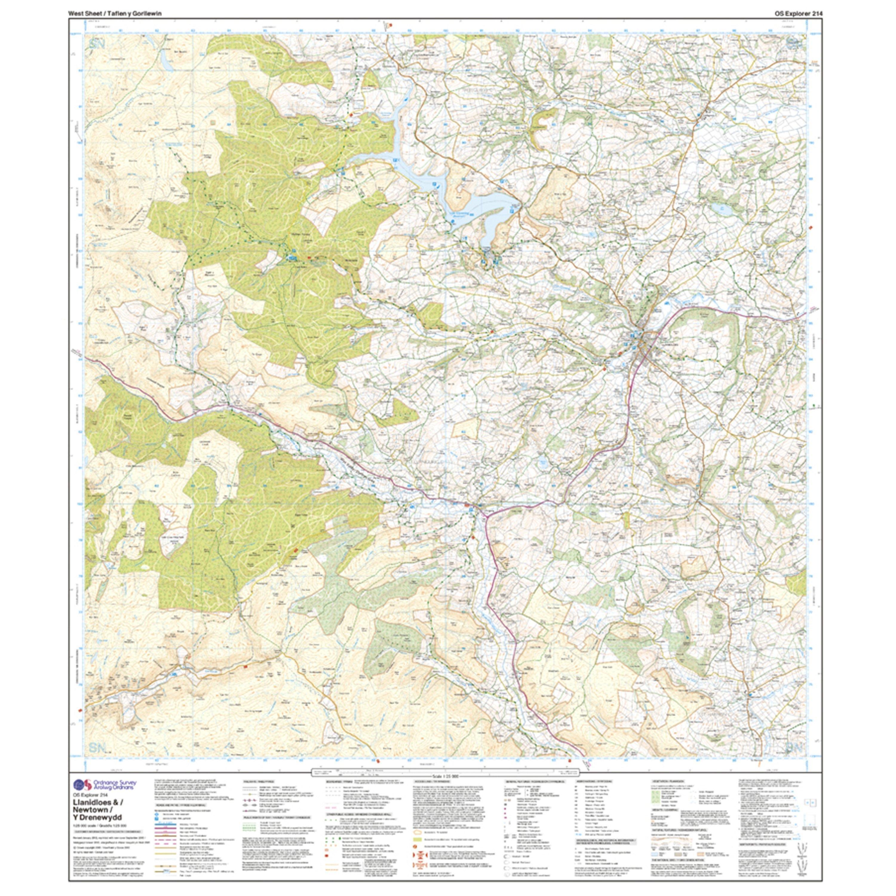 Explorer 214 Llanidloes & Newtown Map With Digital Version