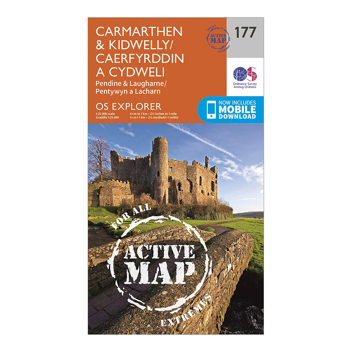 Explorer Active 177 Carmarthen & Kidwelly Map With Digital Version