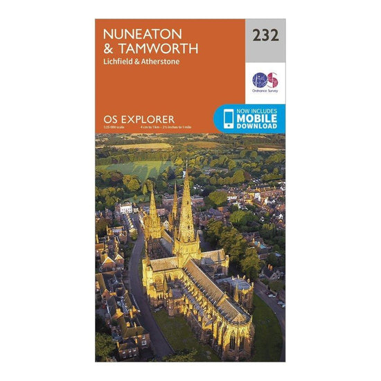 Explorer 232 Nuneaton & Tamworth Map With Digital Version