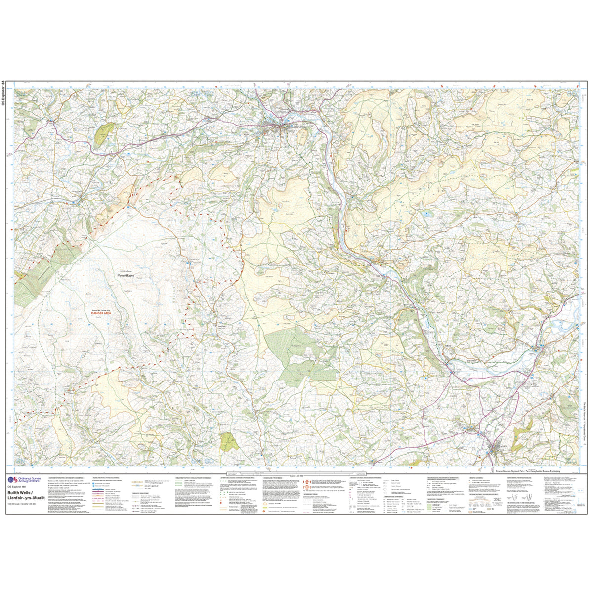 Explorer Active 188 Builth Wells, Painscastle & Talgarth Map With Digital Version