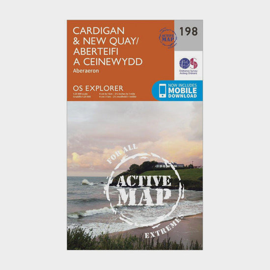 Explorer Active 198 Cardigan & New Quay Map With Digital Version