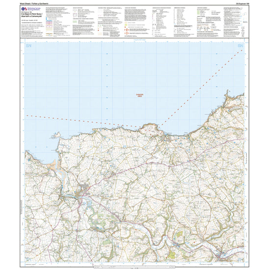 Explorer Active 198 Cardigan & New Quay Map With Digital Version
