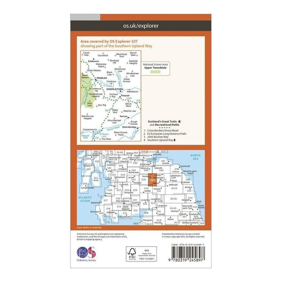 Explorer 337 Peebles & Interleithen Map With Digital Version