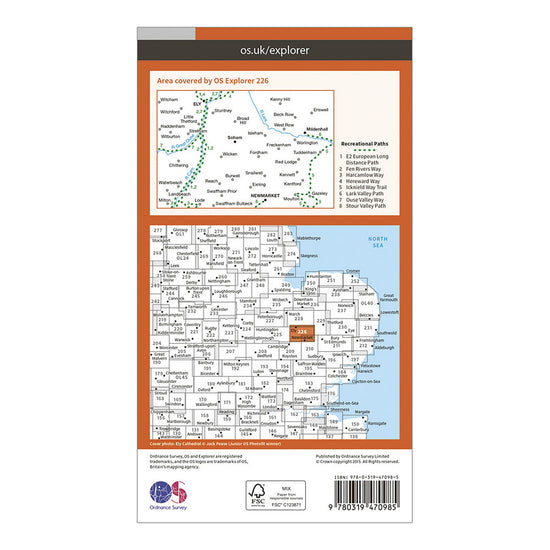 Explorer Active 226 Ely & Newmarket Map With Digital Version