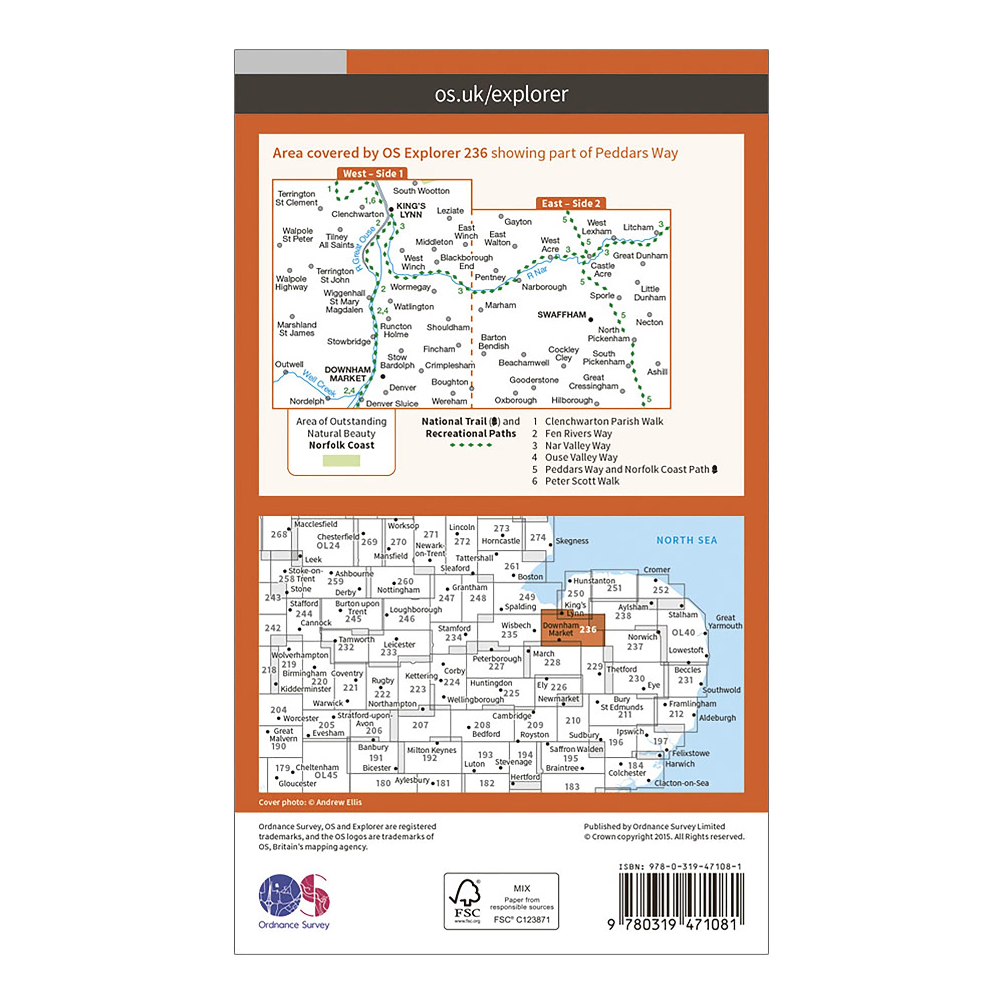 Explorer Active 236 King’s Lynn, Downham Market & Swaffham Map With Digital Version
