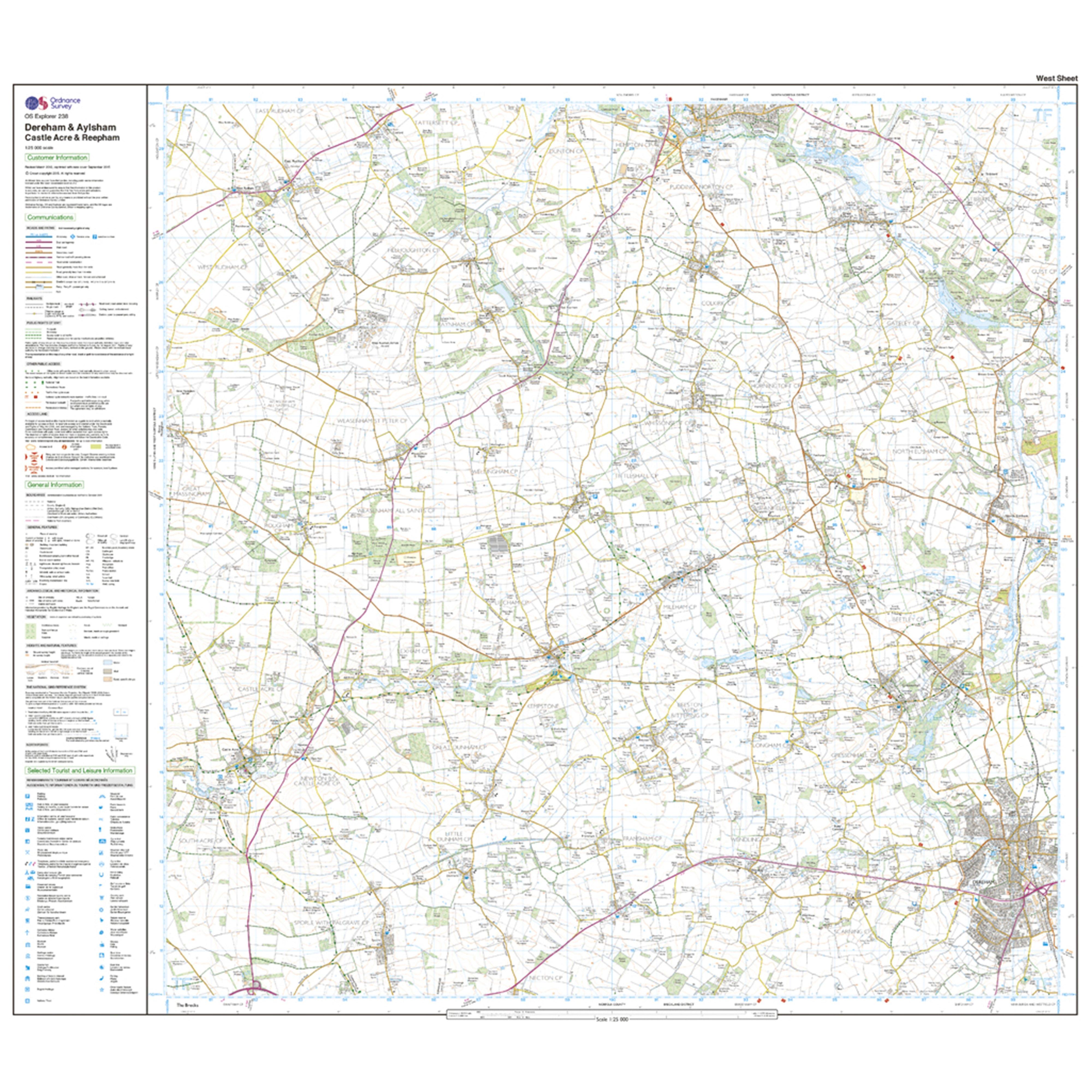 Explorer Active 238 East Dereham & Aylsham Map With Digital Version