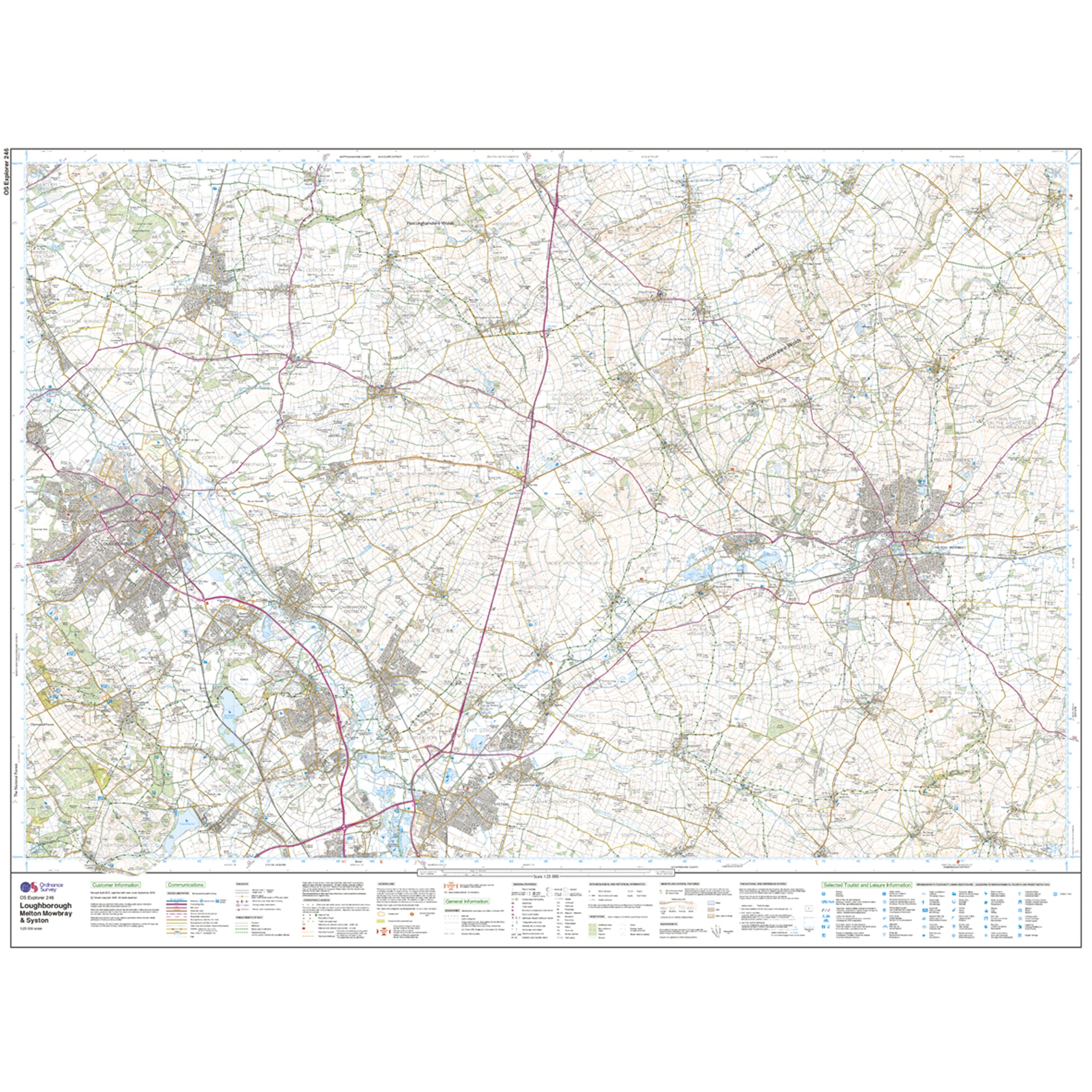 Explorer Active 246 Loughborough, Melton Mowbray & Syston Map With Digital Version