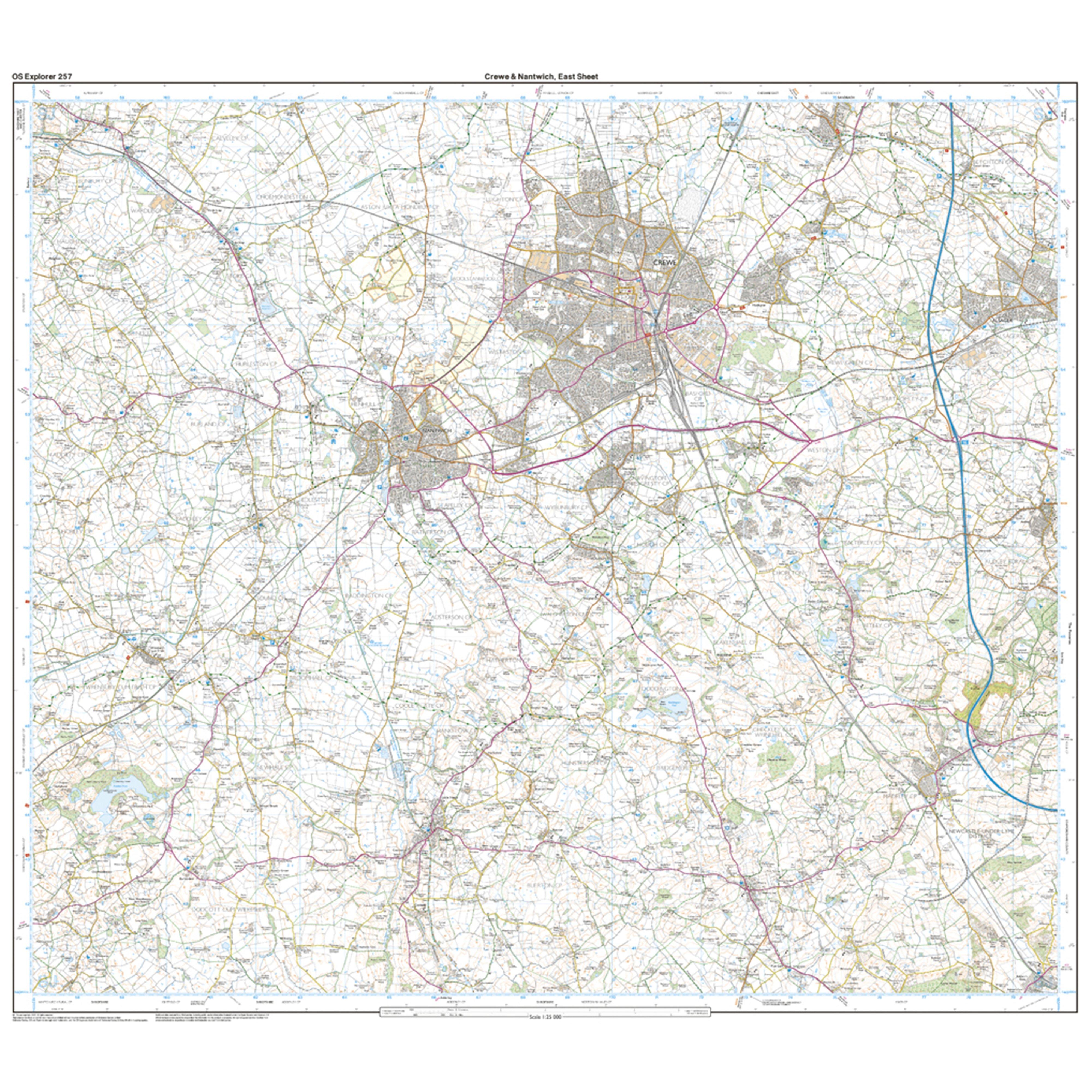 Explorer Active 257 Crewe & Nantwich Map with Digital Version