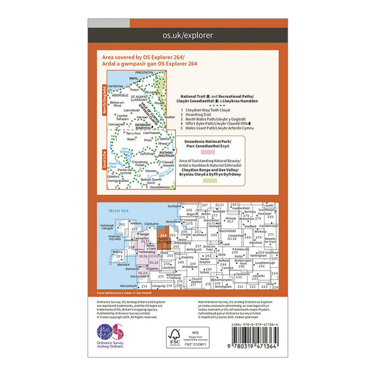Explorer Active 264 Vale of Clwyd, Rhyl, Denbigh & Ruthin Map With Digital Version