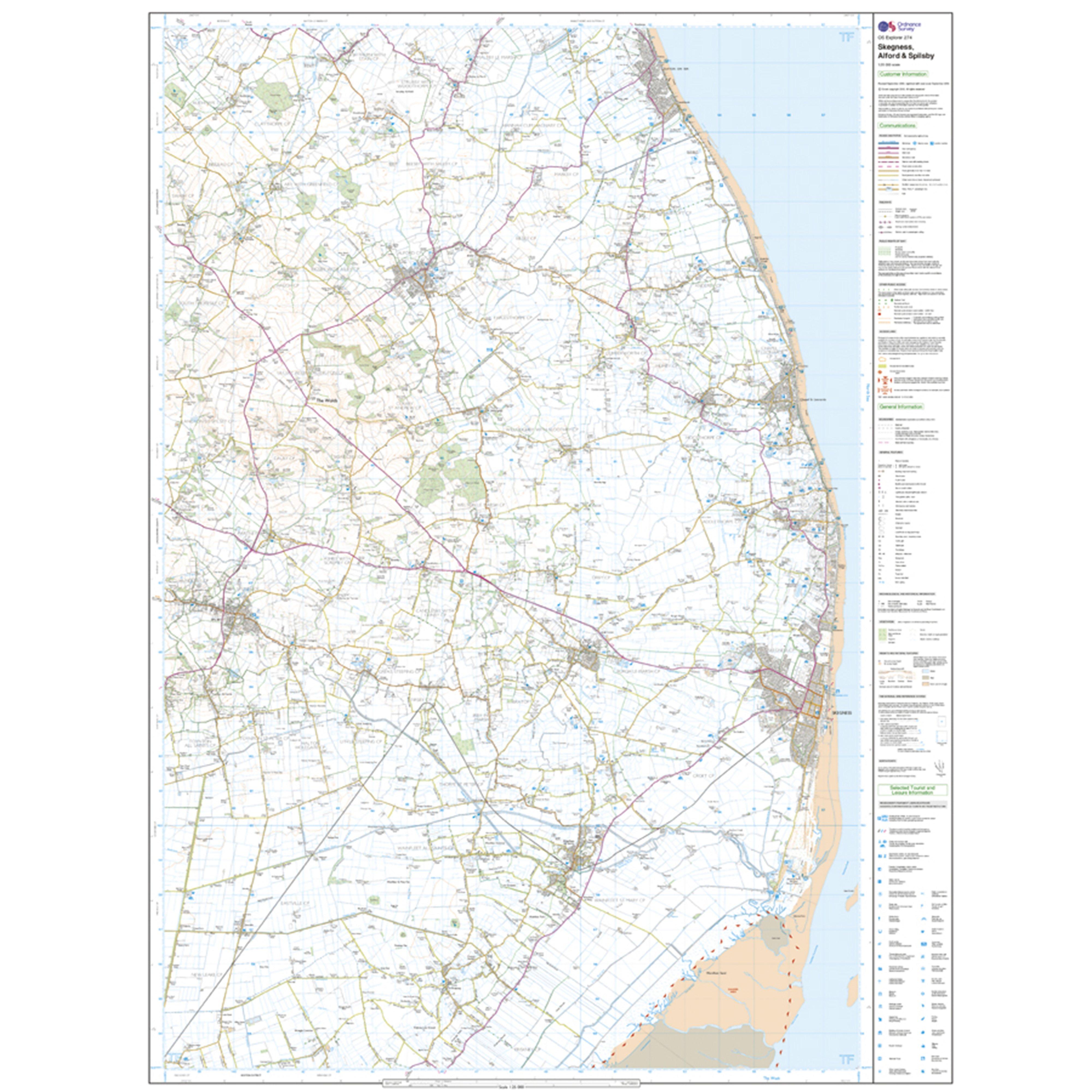 Explorer Active 274 Skegness, Alford & Spilsby Map With Digital Version