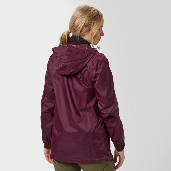 Womens Packable Hooded Jacket Plum