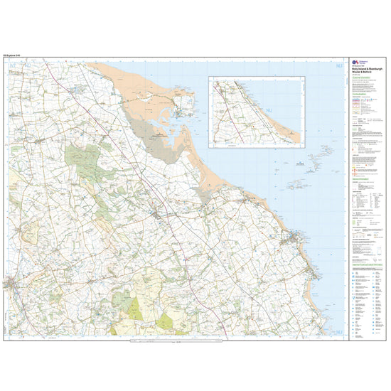 Explorer Active 340 Holy Island & Bamburgh Map With Digital Version