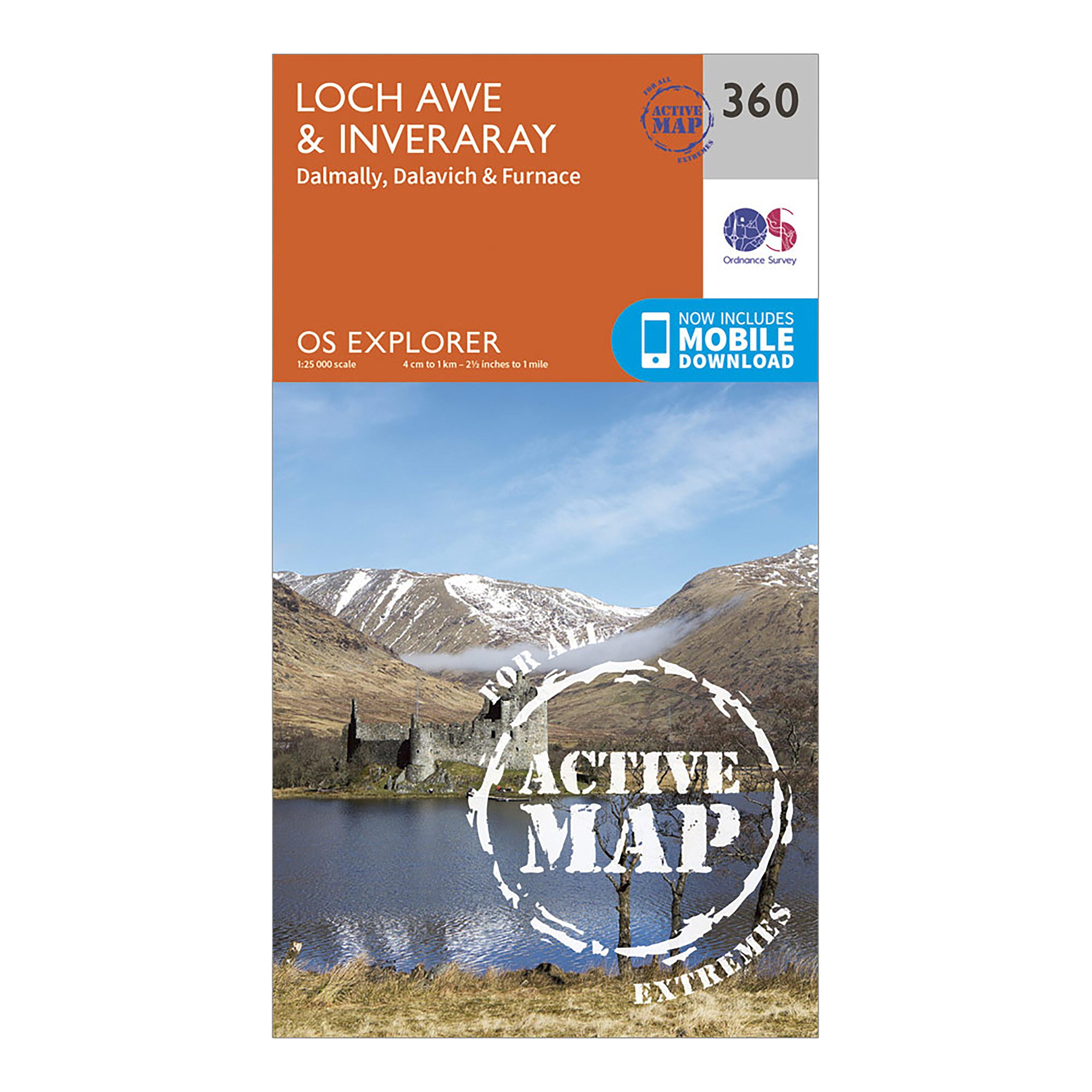 Explorer Active 360 Loch Awe & Inveraray Map With Digital Version