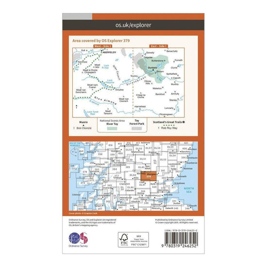 Explorer 379 Dunkeld, Aberfeldy & Glen Almond Map With Digital Version