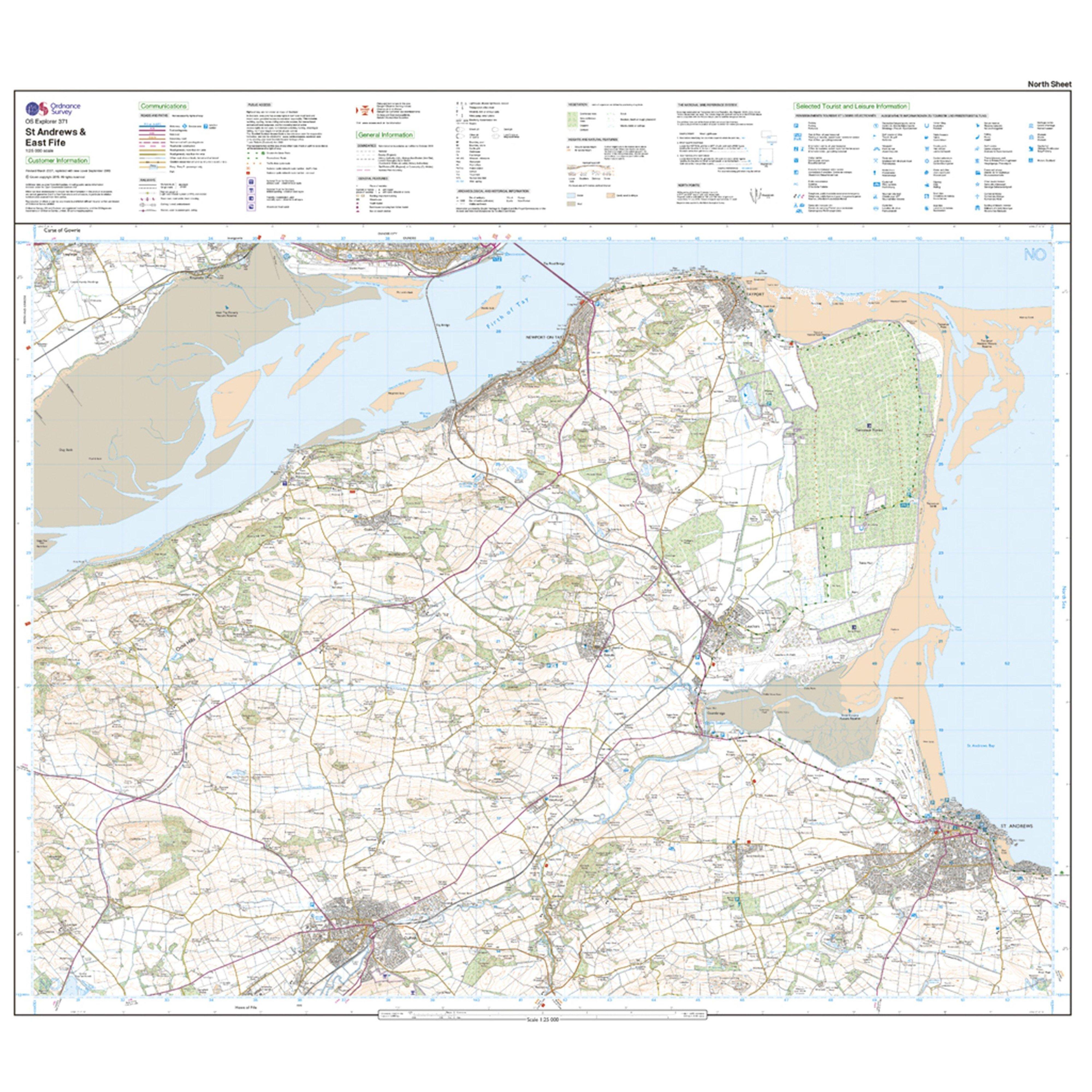 Explorer Active 371 St Andrews & East Fife Map With Digital Version