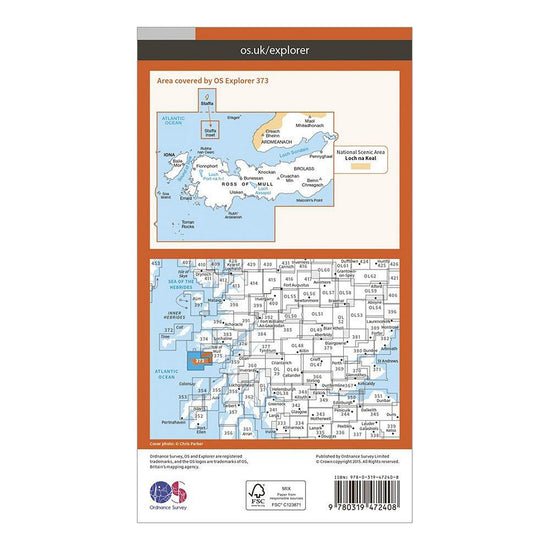 Explorer Active 373 Iona, Staffa & Ross of Mull Map With Digital Version