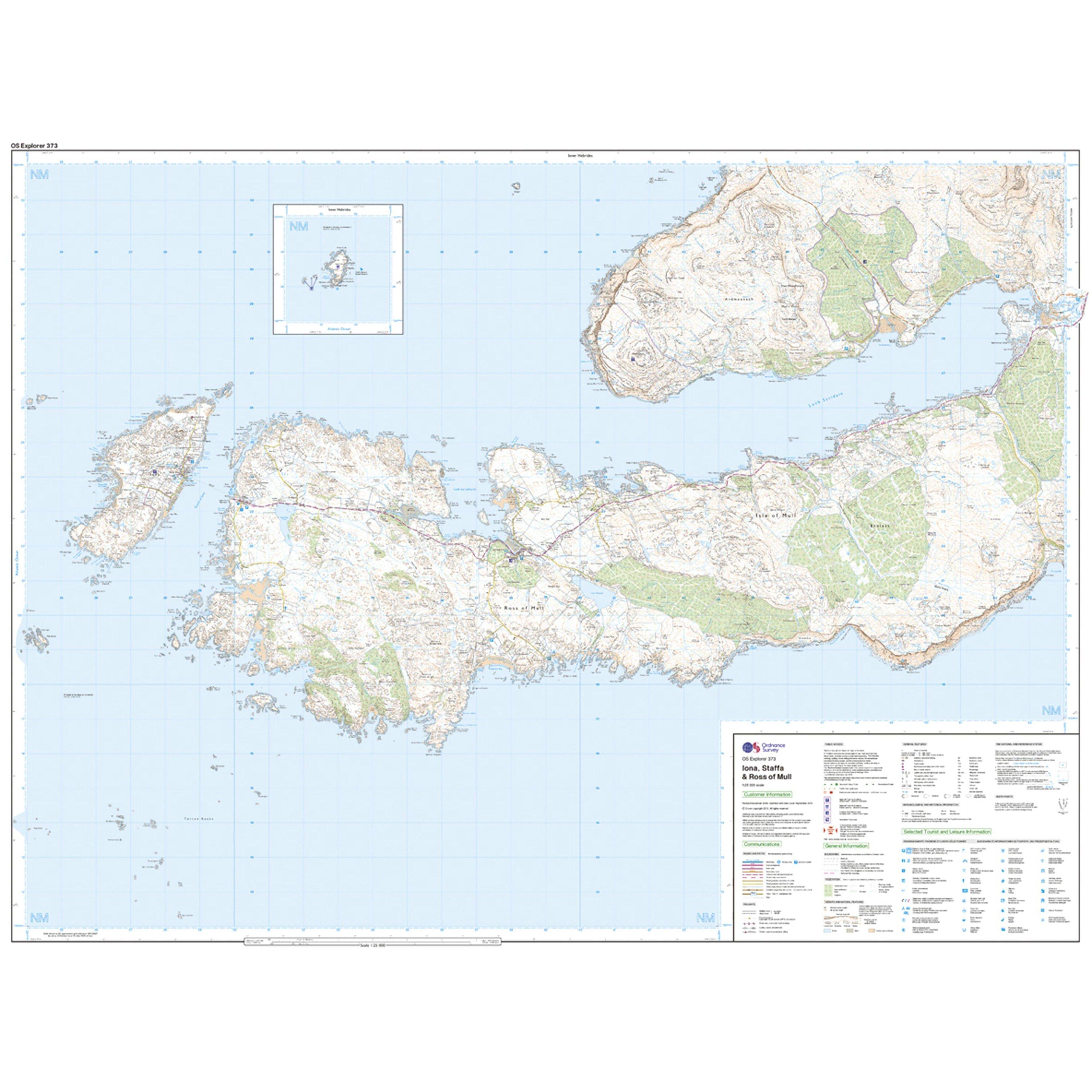 Explorer Active 373 Iona, Staffa & Ross of Mull Map With Digital Version