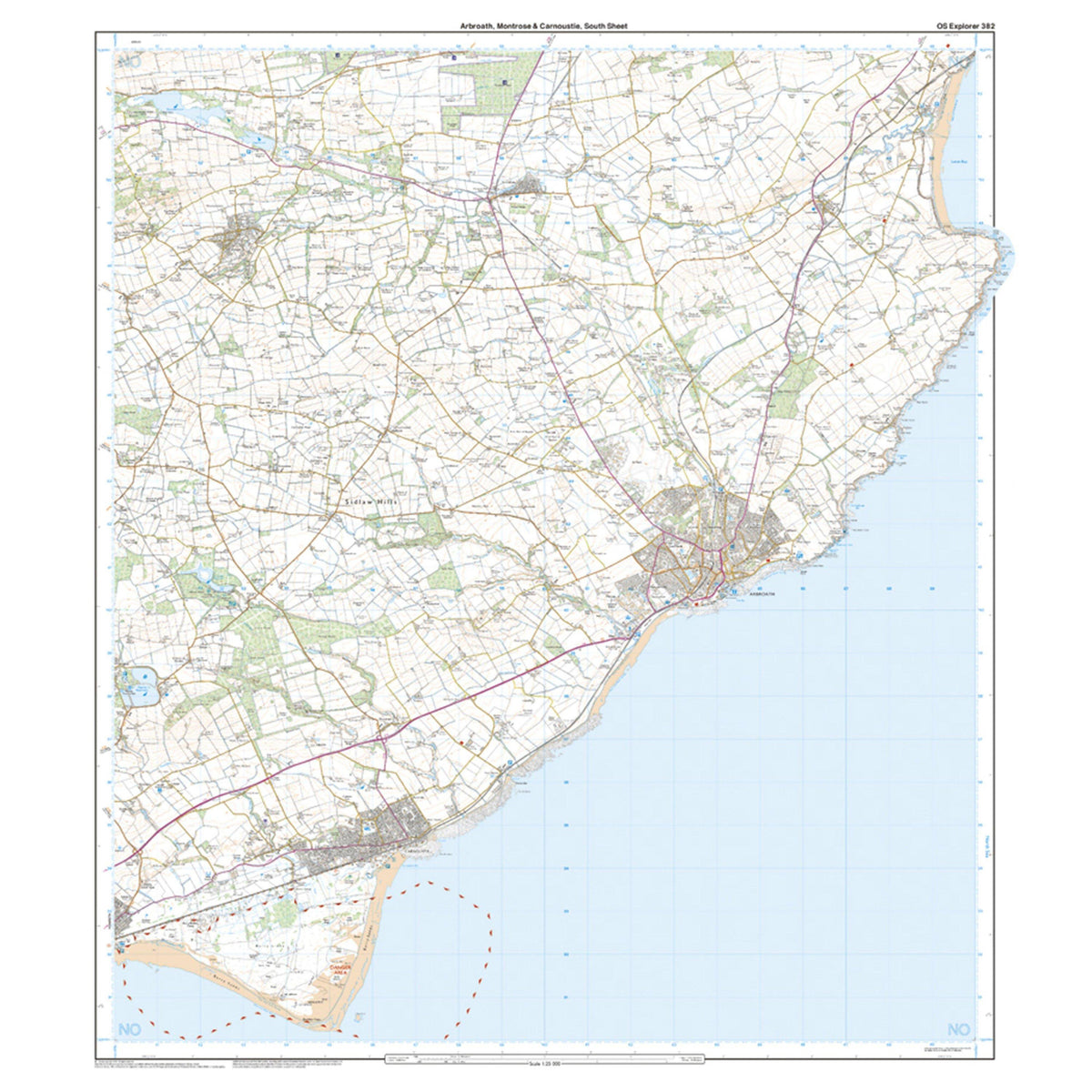 Explorer Active 382 Arbroath, Montrose & Carnoustie Map With Digital Version