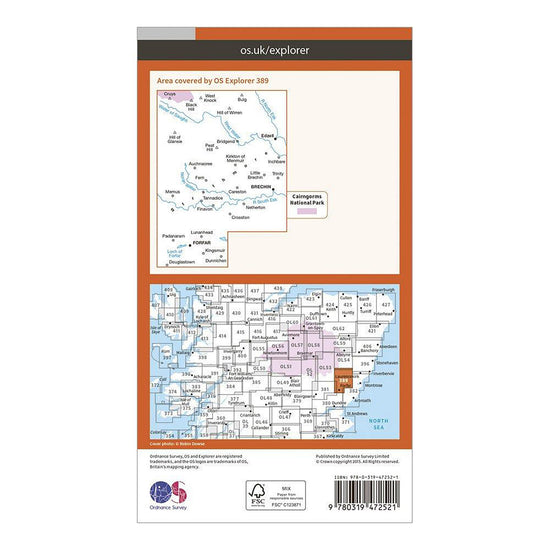 Explorer Active 389 Forfar, Brechin & Edzell Map With Digital Version