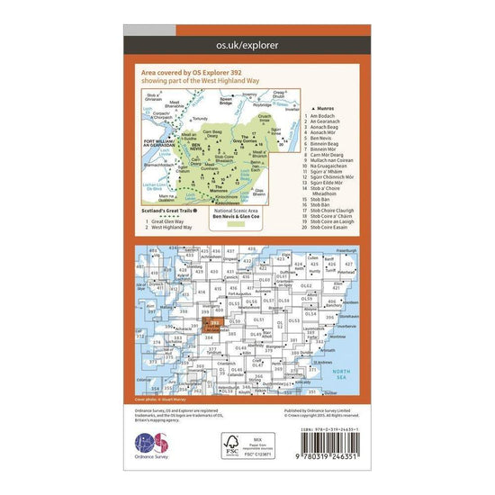 Explorer 392 Ben Nevis Map With Digital Version