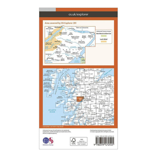 Explorer Active 391 Ardgour & Strontian Map With Digital Version