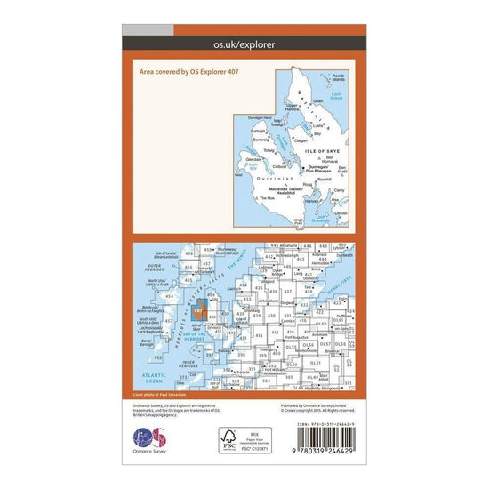 Explorer 407 Skye - Dunvegan Map With Digital Version