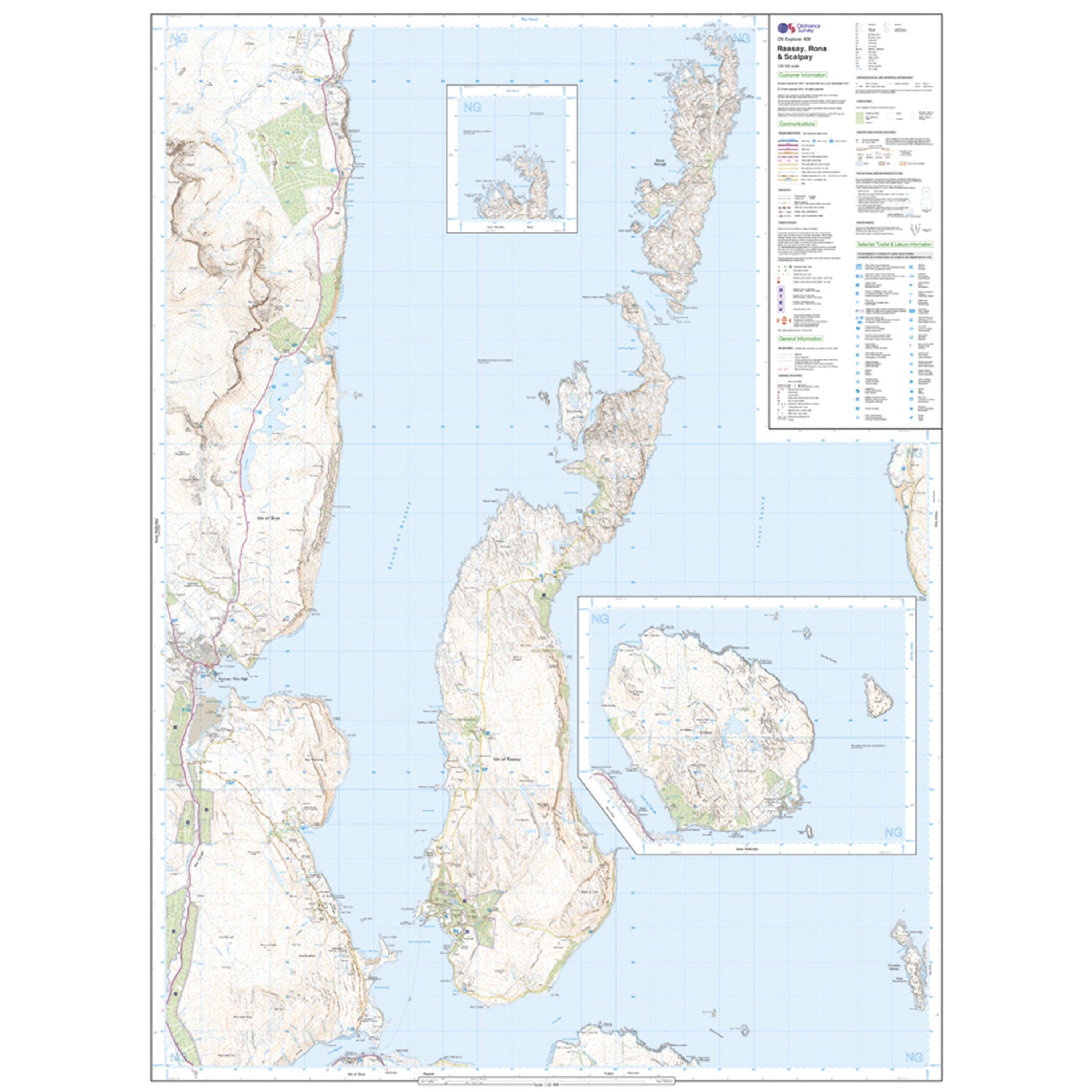 Explorer 409 Raasay, Rona & Scalpay Map With Digital Version