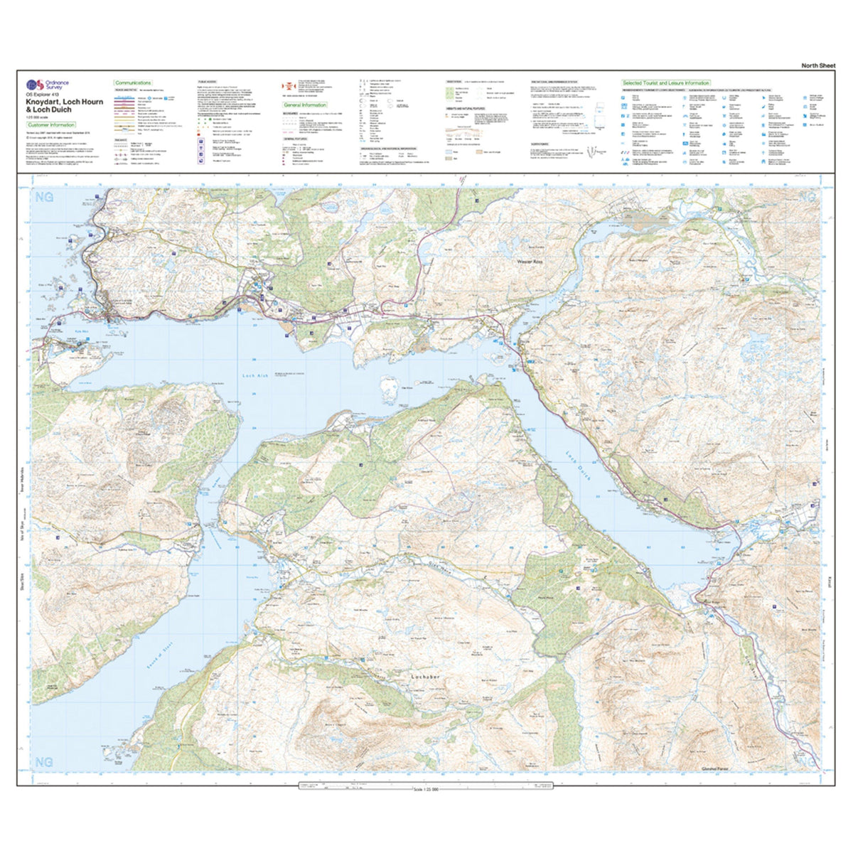 Explorer 413 Knoydart, Loch Hourn & Loch Duich Map With Digital Version