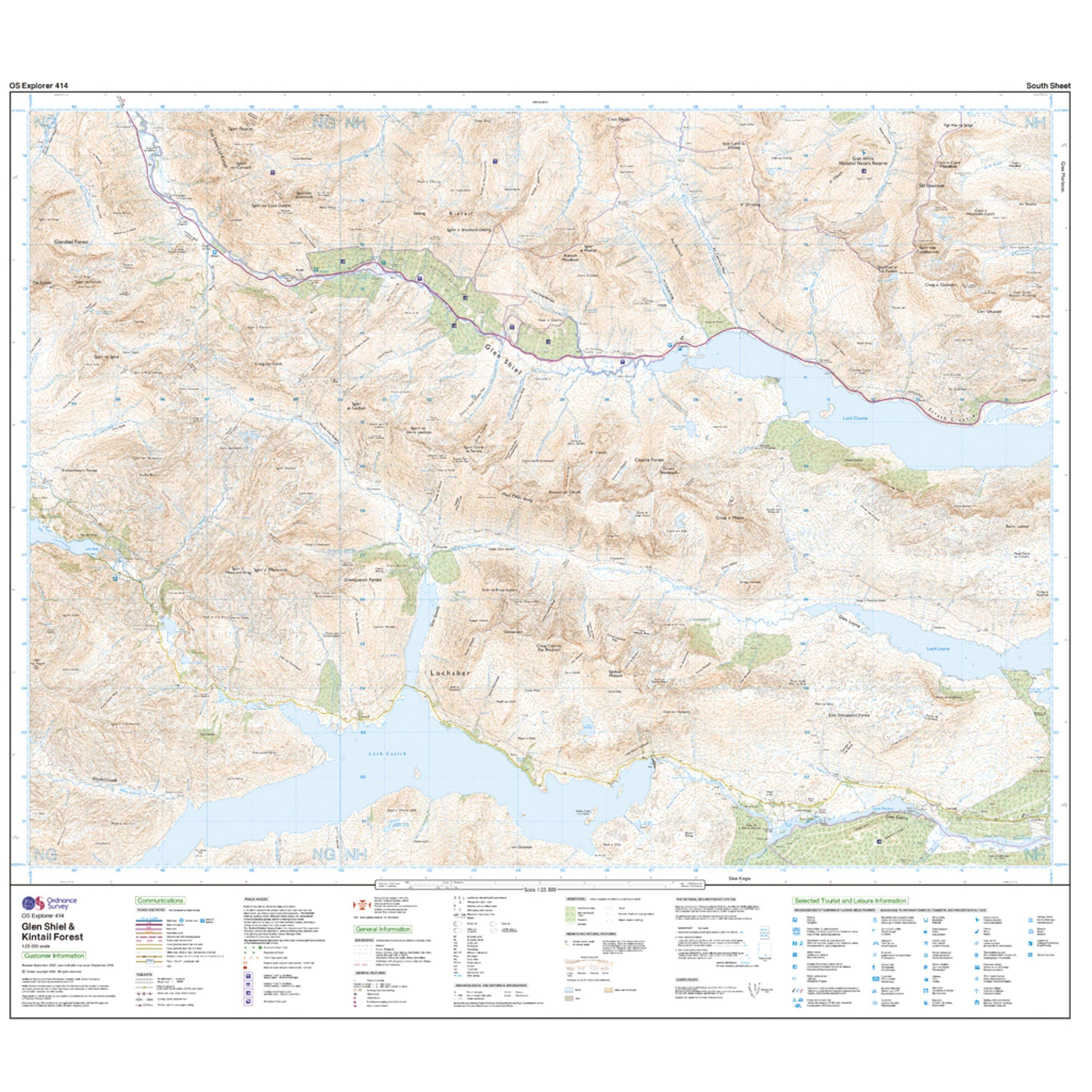 Explorer Active 414 Glan Shiel & Kintail Forest Map With Digital Version