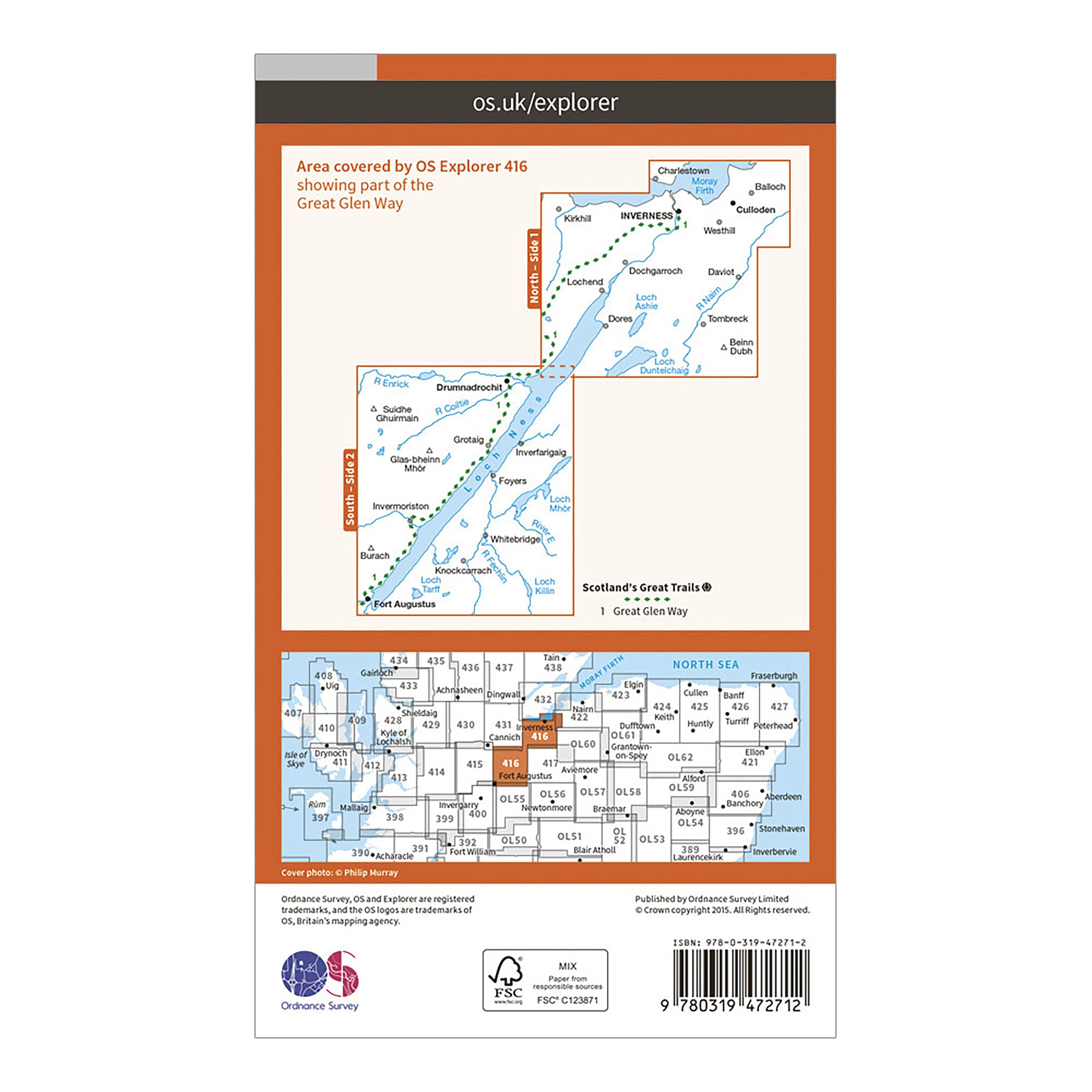 Explorer Active 416 Inverness, Loch Ness & Culloden Map With Digital Version