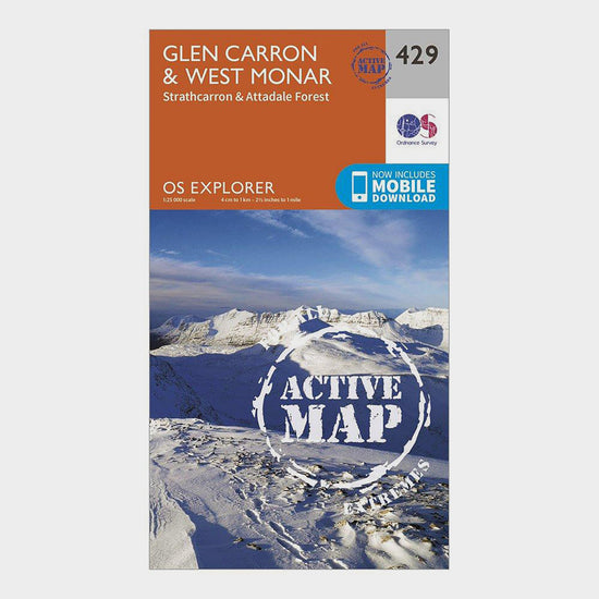 Explorer Active 429 Glen Carron & West Monar Map With Digital Version