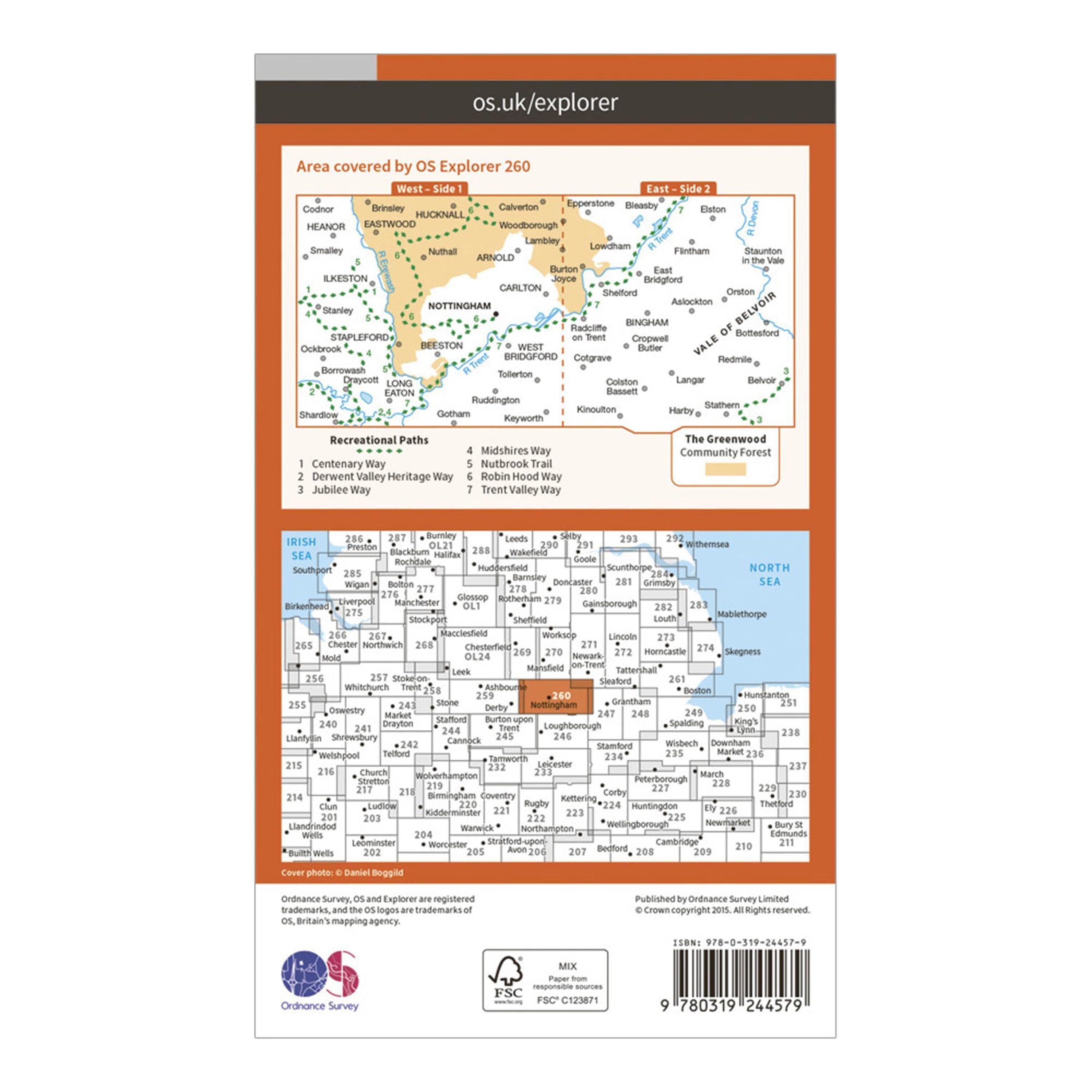 Explorer 260 Nottingham Map With Digital Version