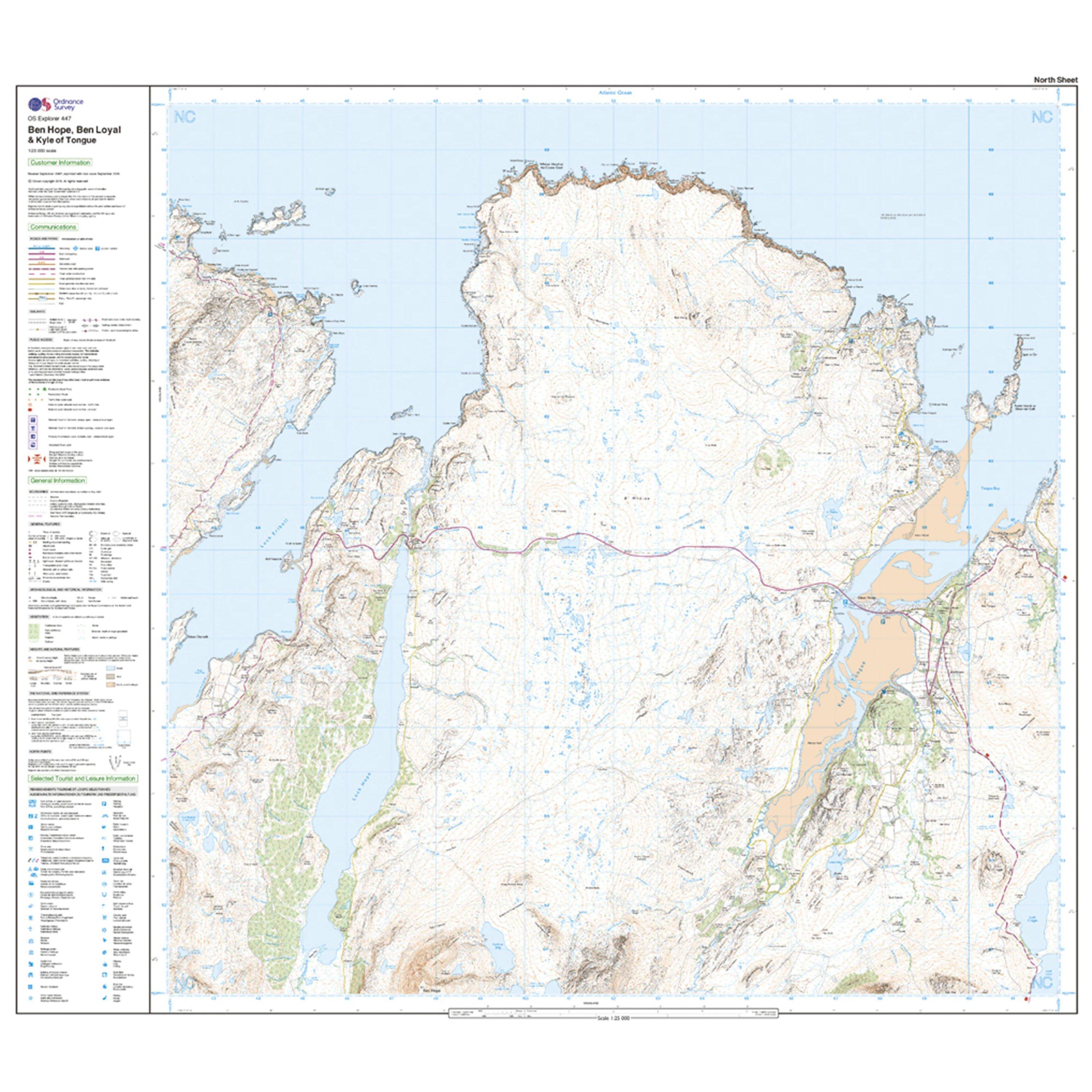 Explorer Active 447 Ben Hope, Ben Loyal & Kyle of Tongue Map With Digital Version