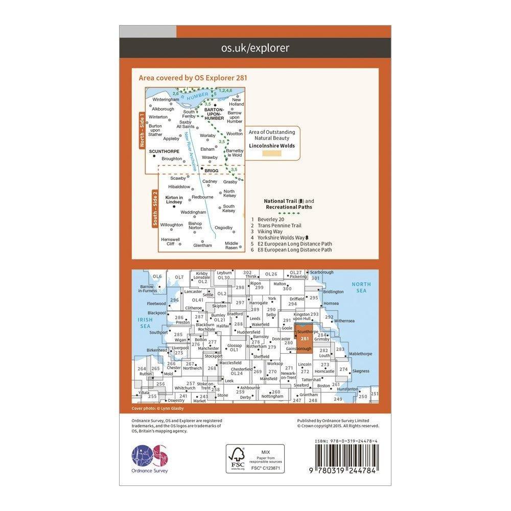 Explorer 281 Ancholme Valley Map With Digital Version