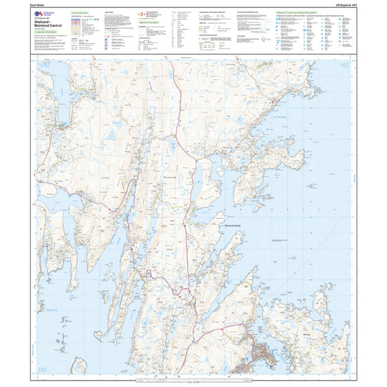 Explorer Active 467 Shetland - Mainland Central Map With Digital Version