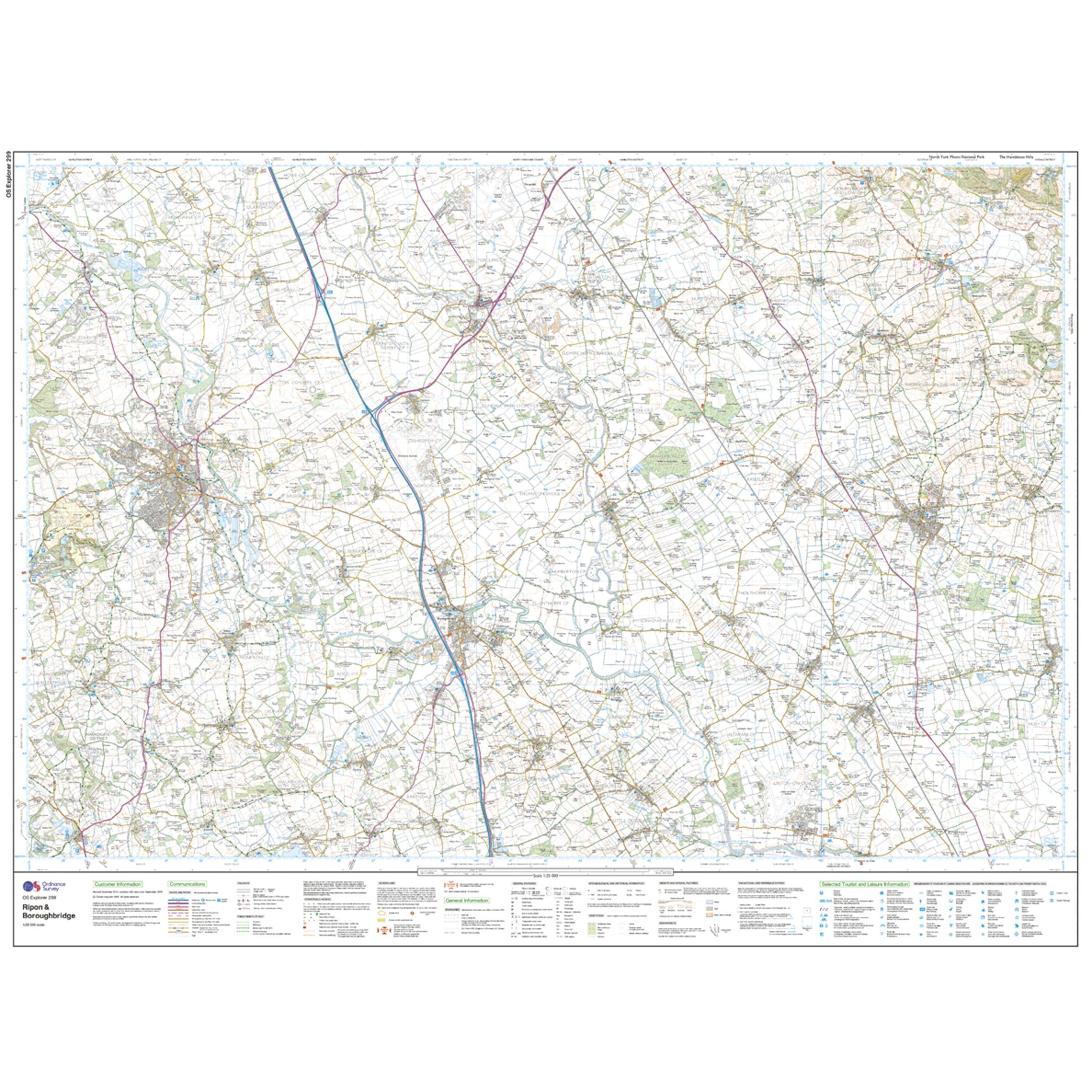 Explorer 299 Ripon & Boroughbridge Map With Digital Version