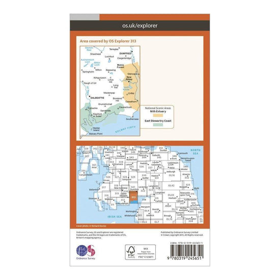 Explorer 313 Dumfries & Dalbeattie Map With Digital Version