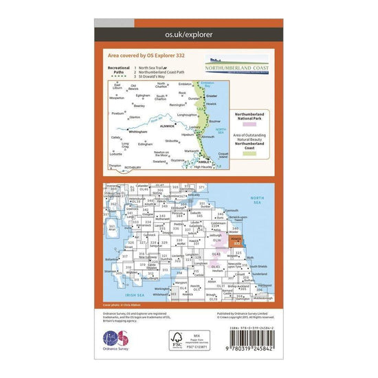 Explorer 332 Alnwick & Amble Map With Digital Version