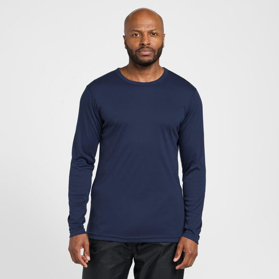 Mens Long-sleeve Thermal Crew Neck Top Navy