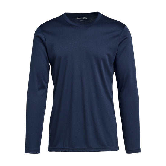 Mens Long-sleeve Thermal Crew Neck Top Navy