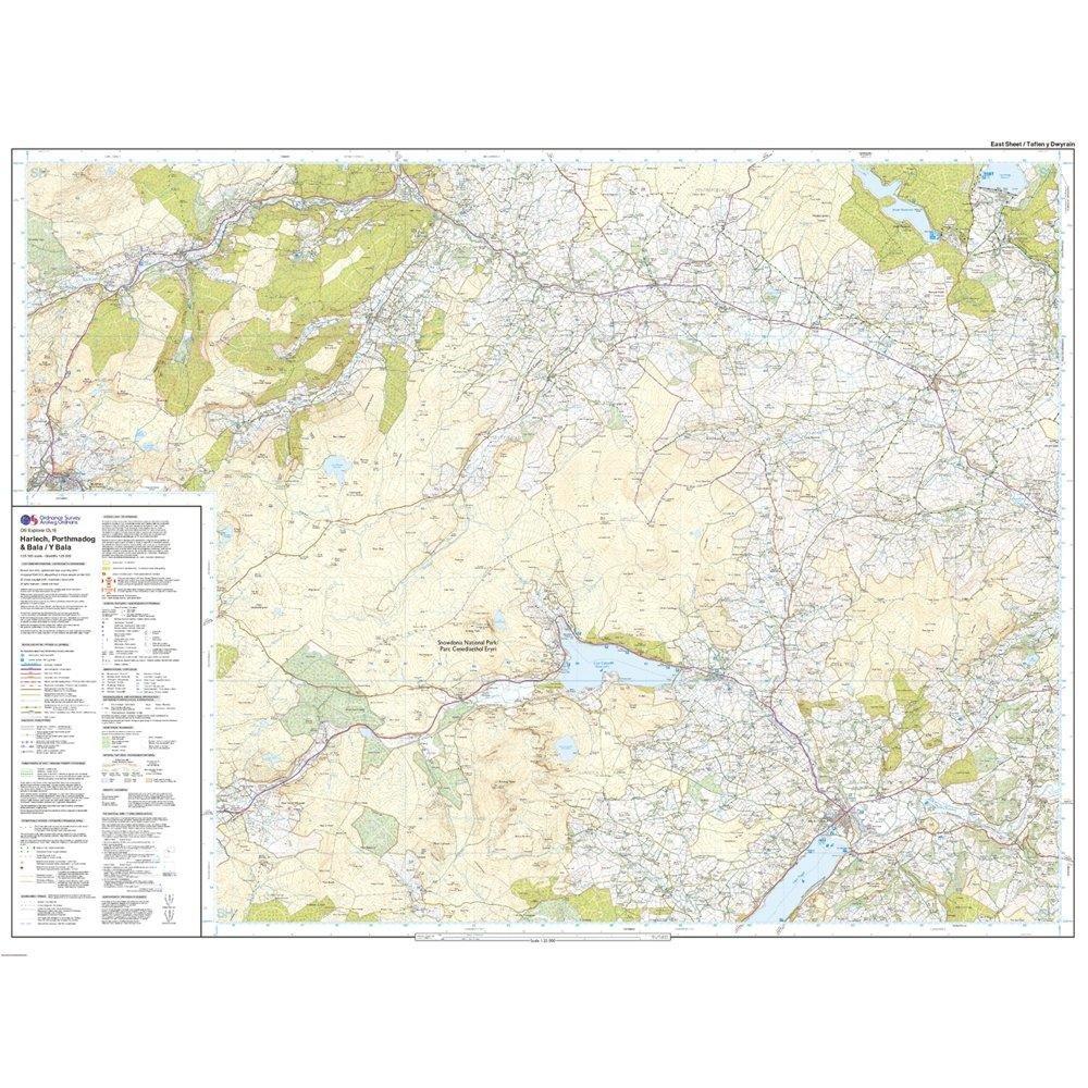 Explorer OL18 Harlech, Porthmadog & Bala Map With Digital Version