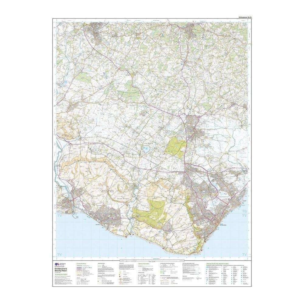 Explorer OL25 Eastbourne & Beachy Head Map With Digital Version