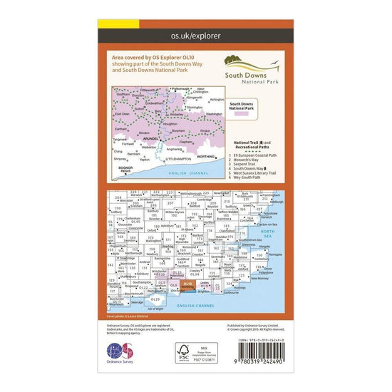 Explorer OL10 Arundel & Pulborough Map With Digital Version