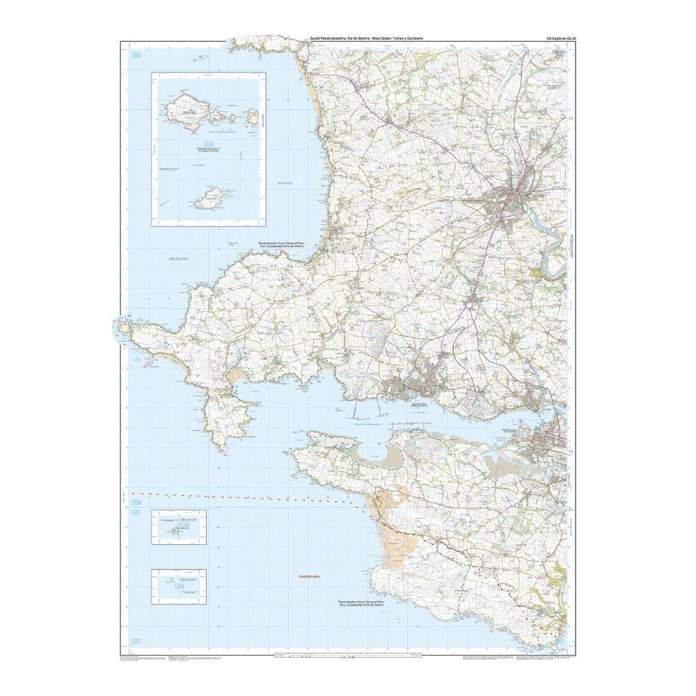 Explorer OL36 South Pembrokeshire Map With Digital Version